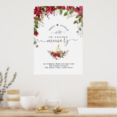 Herinneringsbord Poinsettia Kaars 'In Loving Memor Poster (Keuken)