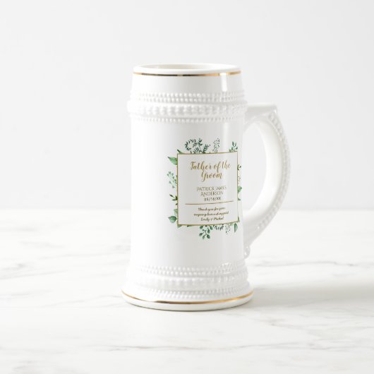 Herinneringscadeau voor Vader van de Bruidegom get Bierpul (Voorkant rechts)