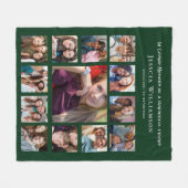 Herinneringscollage groene fleece deken voor vrien (Voorkant (Horizontaal))
