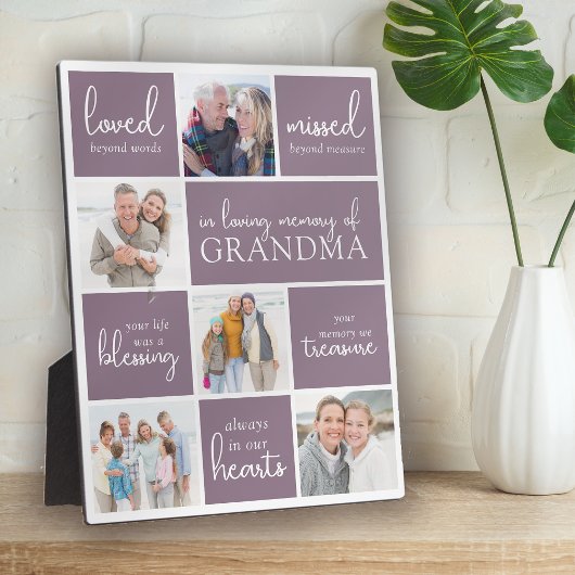 Herinneringscollage met foto's ter nagedachtenis fotoplaat