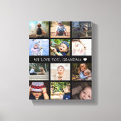 Herinneringsfoto collage oma zwart canvas afdruk (Voorkant)