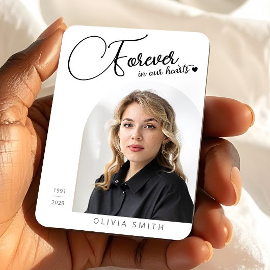 Herinneringsfoto Elegante Minimalistische Rouwgede Magneet