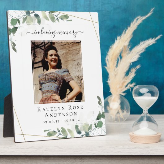 Herinneringsfoto Funeral Eucalyptus-herdenking Fotoplaat (Zijkant)