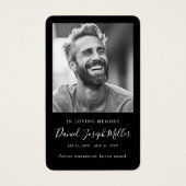 Herinneringsfoto Funeralie Herdenkingsgebedskaarte Visitekaartje (Voorkant)