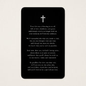 Herinneringsfoto Funeralie Herdenkingsgebedskaarte Visitekaartje (Achterkant)