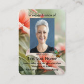 Herinneringsfoto Gebedsherinnering Kolibrie Visitekaartje (Achterkant)