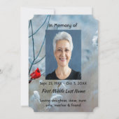 Herinneringsfoto Geschenk Kardinaal Rode Vogel Kaart (Achterkant)