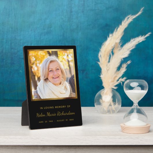 Herinneringsfoto Geschenk Modern Eerlijk Goud Fotoplaat (Zijkant)