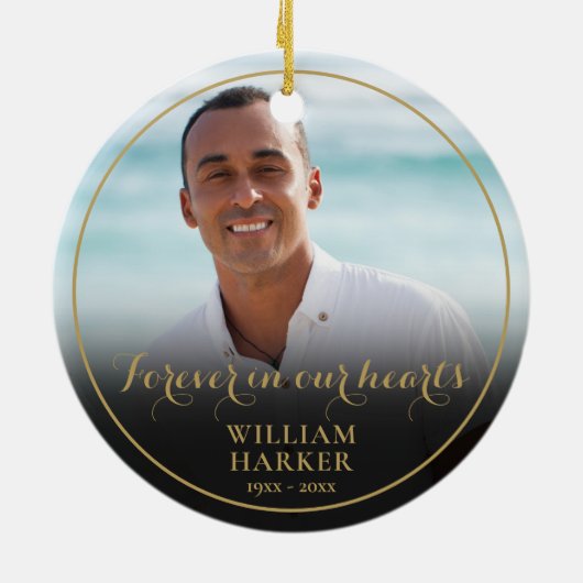 Herinneringsfoto Kerstherinnering Keramisch Ornament (Achterkant)