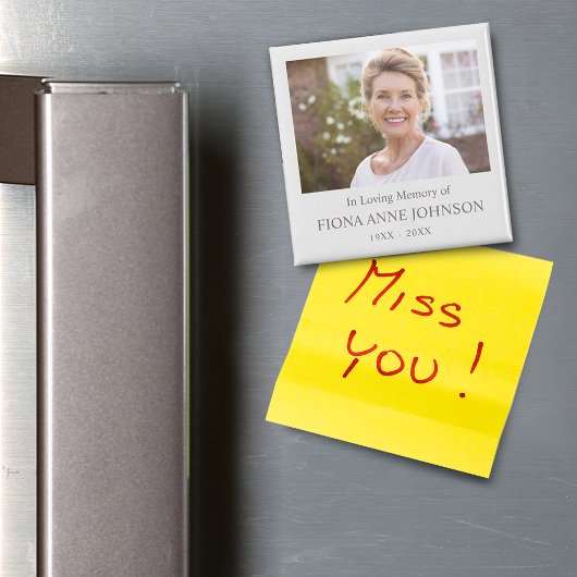 Herinneringsfoto met condoleance magneet