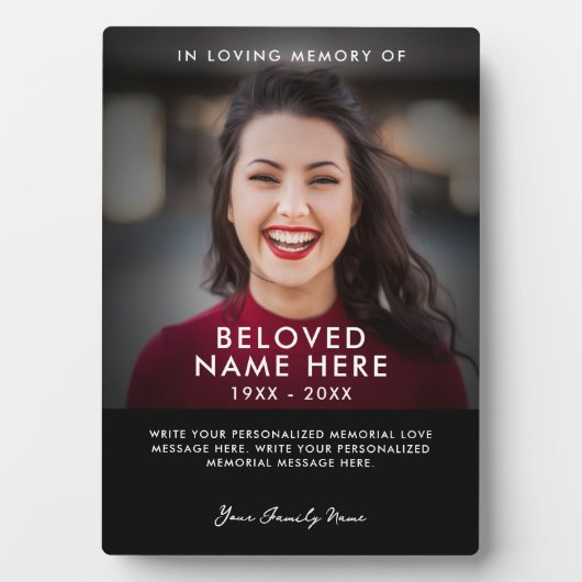 Herinneringsfoto tribute fotoplaat (voorkant)