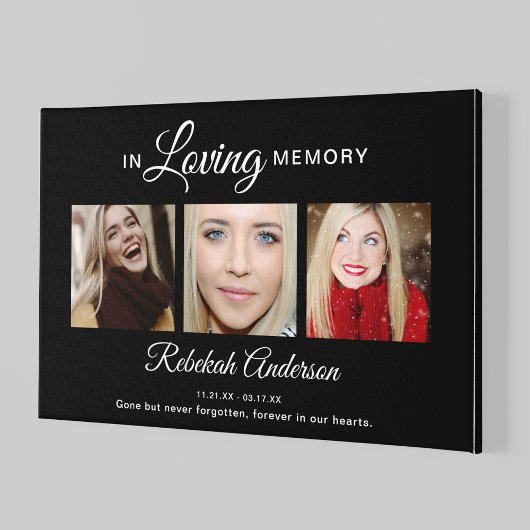 Herinneringsfotocollage als eerbetoon canvas afdruk