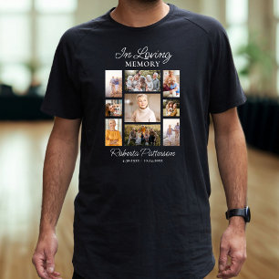 Herinneringsfotocollage rouwkaart t-shirt