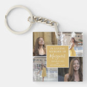 Herinneringsfotocollage ter nagedachtenis sleutelhanger (Voorkant)