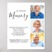 Herinneringsgebruik 3 Foto Huwelijksherdenking Poster (Voorkant)