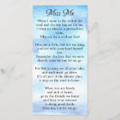 Herinneringsgedicht Vuurtoren Uitvaart Gebed Boeke (Achterkant)