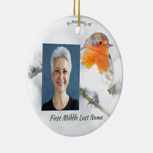 Herinneringsgeschenk Engelse Robin Vogel Keramisch Ornament (Rechts)