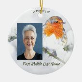 Herinneringsgeschenk Engelse Robin Vogel Keramisch Ornament (Voorkant)