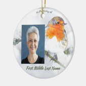 Herinneringsgeschenk Engelse Robin Vogel Keramisch Ornament (Links)