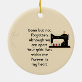 Herinneringsgeschenk Naaister Keramisch Ornament (Achterkant)