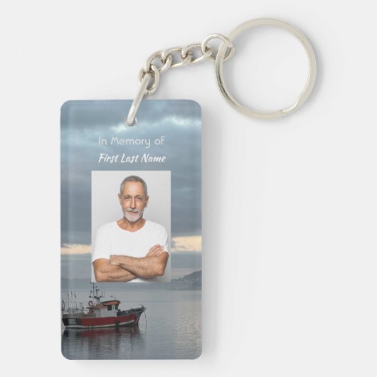 Herinneringsgeschenk Vissersboot Visser Sleutelhanger (achterkant)