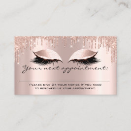 Herinneringsherinnering Roos Blush Glitter Lashes Visitekaartje
