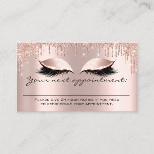 Herinneringsherinnering Roos Blush Glitter Lashes Visitekaartje