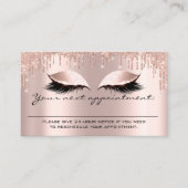 Herinneringsherinnering Roos Blush Glitter Lashes Visitekaartje (Voorkant)