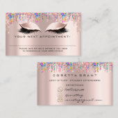 Herinneringsherinnering Roos Unicorn Glitter Visitekaartje (Voorkant / Achterkant)
