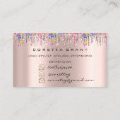Herinneringsherinnering Roos Unicorn Glitter Visitekaartje (Achterkant)