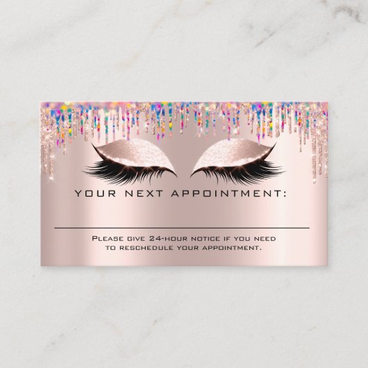 Herinneringsherinnering Roos Unicorn Glitter Visitekaartje (Voorkant)