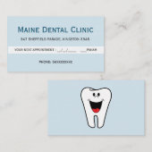 Herinneringsherinnering tandheelkundige tandheelku afsprakenkaartje (Voorkant / Achterkant)