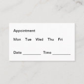 Herinneringsherinnering voor benoeming tot moderne visitekaartje (Achterkant)