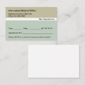 Herinneringsherinnering voor medische arts Kantoor Afsprakenkaartje (Voorkant / Achterkant)