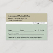 Herinneringsherinnering voor medische arts Kantoor Afsprakenkaartje (Voorkant)