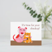 Herinneringsherinnering voor veterinaire controles briefkaart (Staand voorkant)