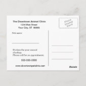 Herinneringsherinnering voor veterinaire controles briefkaart (Achterkant)