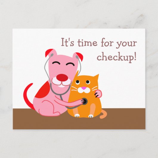 Herinneringsherinnering voor veterinaire controles briefkaart (Voorkant)