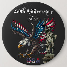 Herinneringsjaardag 250e USA Ronde Button 6,0 Cm