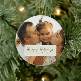 Herinneringskaart met meerdere foto's voor vakanti keramisch ornament