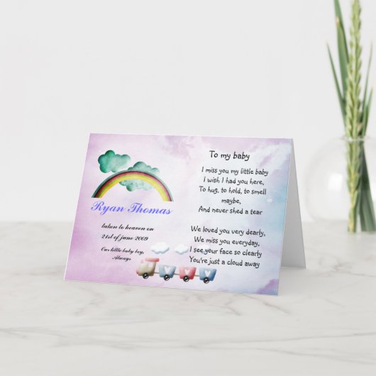 Herinneringskaart voor baby of kind kaart (Voorkant)