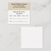 Herinneringskaart voor benoeming voor een arts afsprakenkaartje (Voorkant / Achterkant)