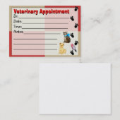 Herinneringskaart voor diergeneeskundig gebruik afsprakenkaartje (Voorkant / Achterkant)