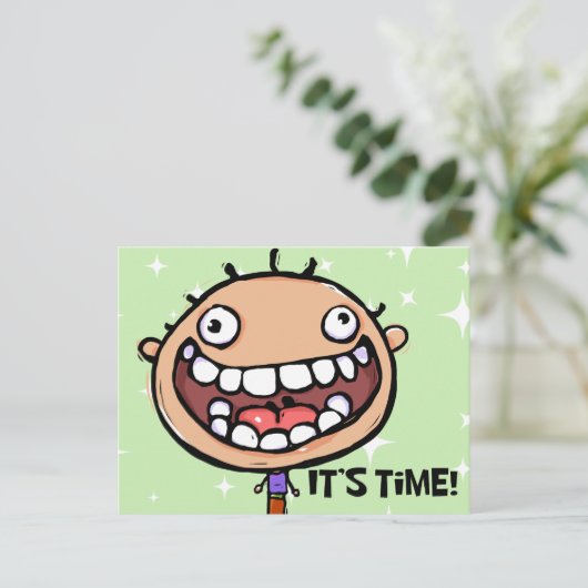 Herinneringskaart voor gebitscontrole briefkaart (Staand voorkant)