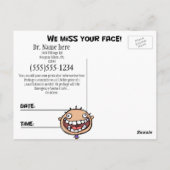 Herinneringskaart voor gebitscontrole briefkaart (Achterkant)