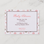 Herinneringskaart voor Girl Baby shower Visitekaartje (Achterkant)
