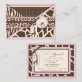 Herinneringskaart voor Safari Girl Informatiekaartje (Voorkant / Achterkant)