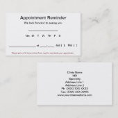 Herinneringskaarten voor benoeming (100 pack-wit) afsprakenkaartje (Voorkant / Achterkant)
