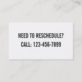 Herinneringskaarten voor benoeming | Algemeen Afsprakenkaartje (Achterkant)