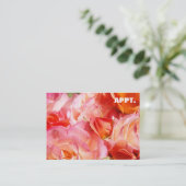 Herinneringskaarten voor benoeming Roze bloemen Afsprakenkaartje (Staand voorkant)